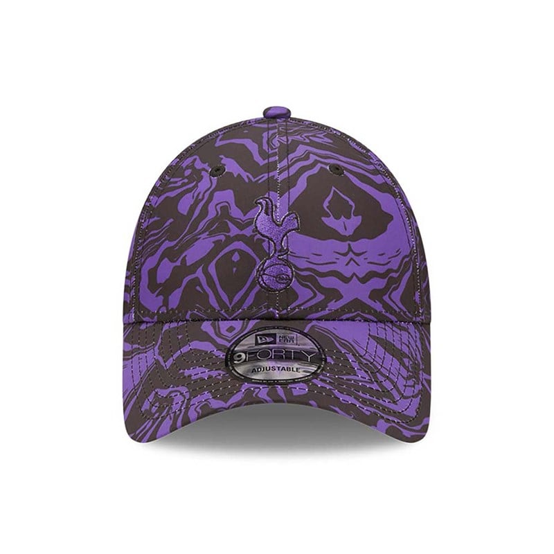 Black New Era Tottenham Hotspur Fc All Over Print Adjustable Cap 9forty | MYZE47125