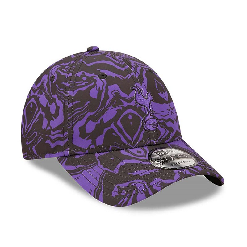 Black New Era Tottenham Hotspur Fc All Over Print Adjustable Cap 9forty | MYZE47125