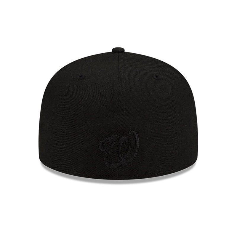 Black New Era Washington MLB Team Fire Fitted Cap 59fifty | BNVF80614