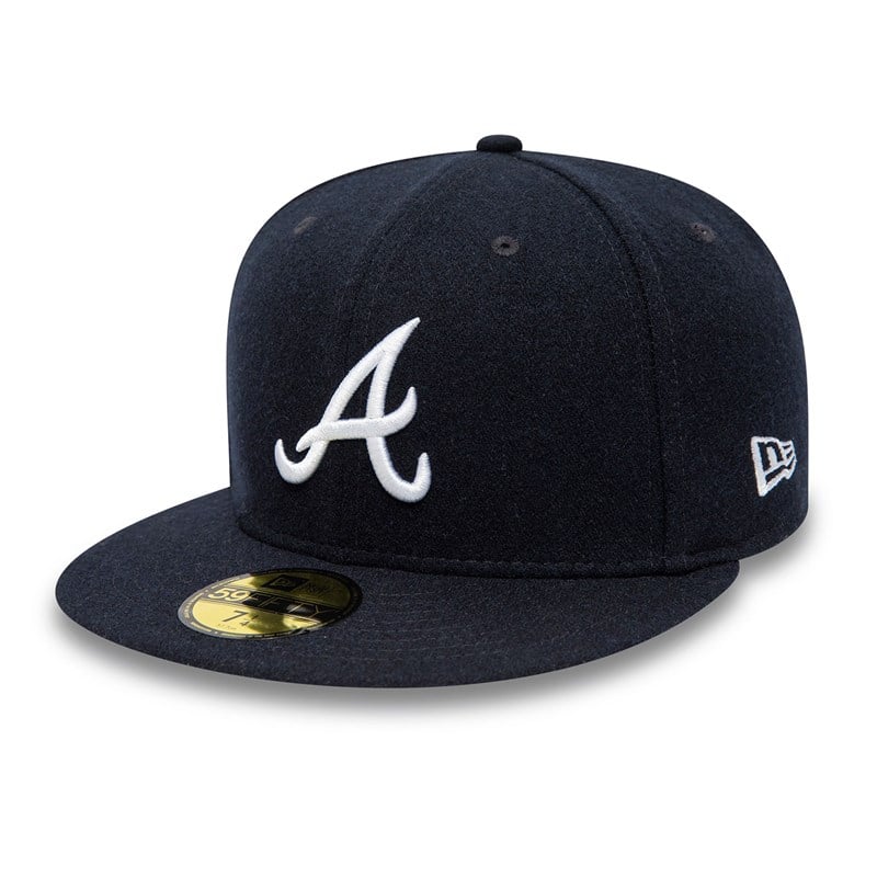 Blue New Era Atlanta Braves Anniversary Fitted Cap 59fifty | OSJF47258