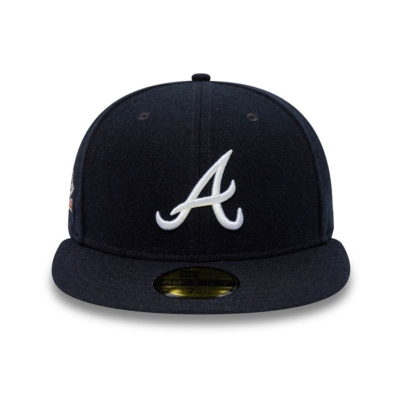 Blue New Era Atlanta Braves Anniversary Fitted Cap 59fifty | OSJF47258