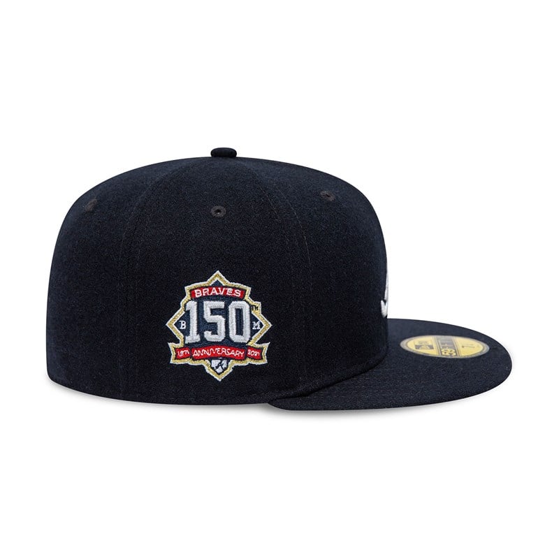 Blue New Era Atlanta Braves Anniversary Fitted Cap 59fifty | OSJF47258