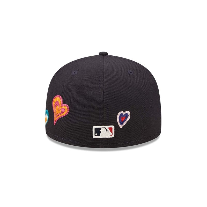 Blue New Era Atlanta Braves Chain Stitch Heart Fitted Cap 59fifty | AHDN64795