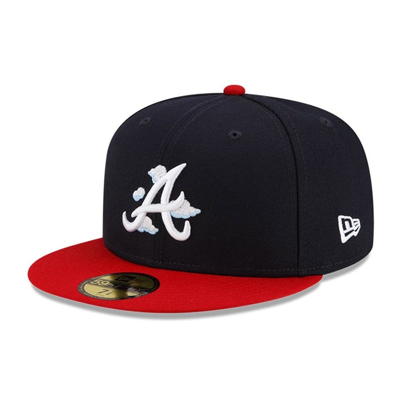 Blue New Era Atlanta Braves Comic Cloud Fitted Cap 59fifty | YHGP09427