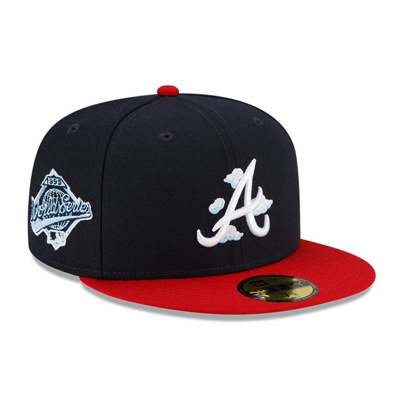 Blue New Era Atlanta Braves Comic Cloud Fitted Cap 59fifty | YHGP09427