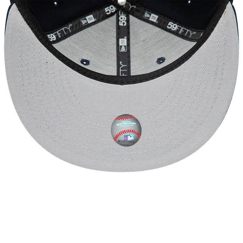 Blue New Era Atlanta Braves Dual Logo Fitted Cap 59fifty | SITY40218