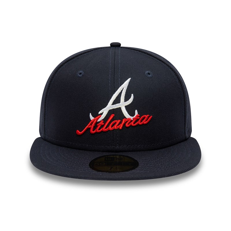 Blue New Era Atlanta Braves Dual Logo Fitted Cap 59fifty | SITY40218