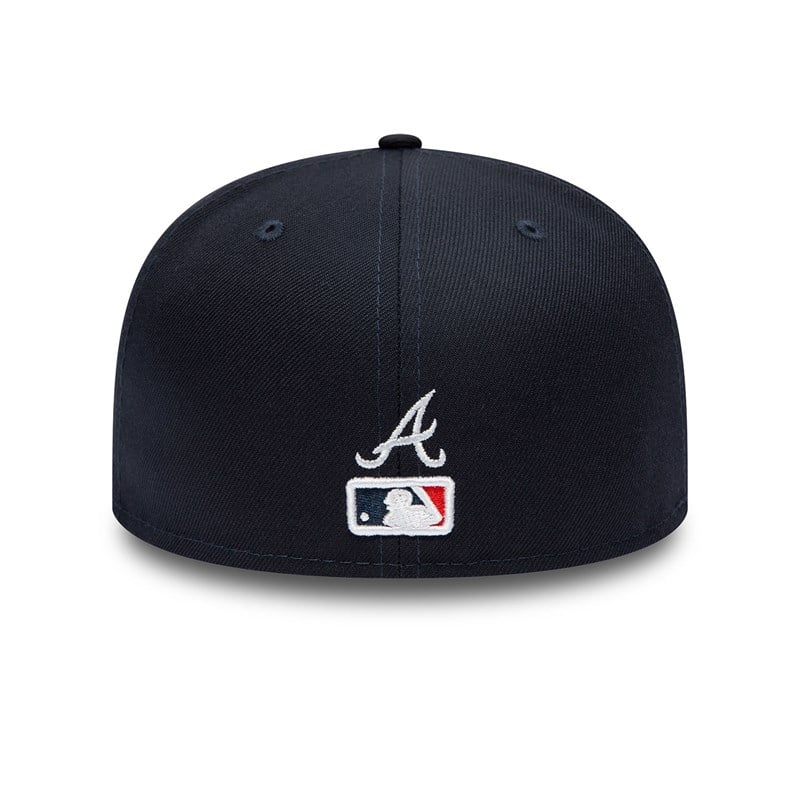 Blue New Era Atlanta Braves Dual Logo Fitted Cap 59fifty | SITY40218