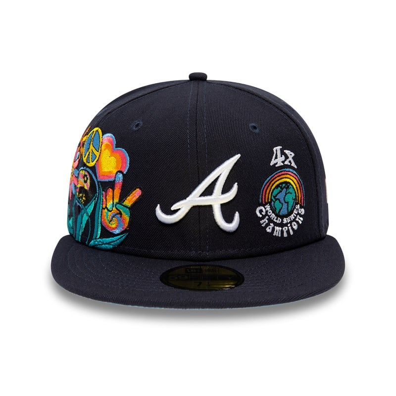 Blue New Era Atlanta Braves Groovy Fitted Cap 59fifty | UPGS27965