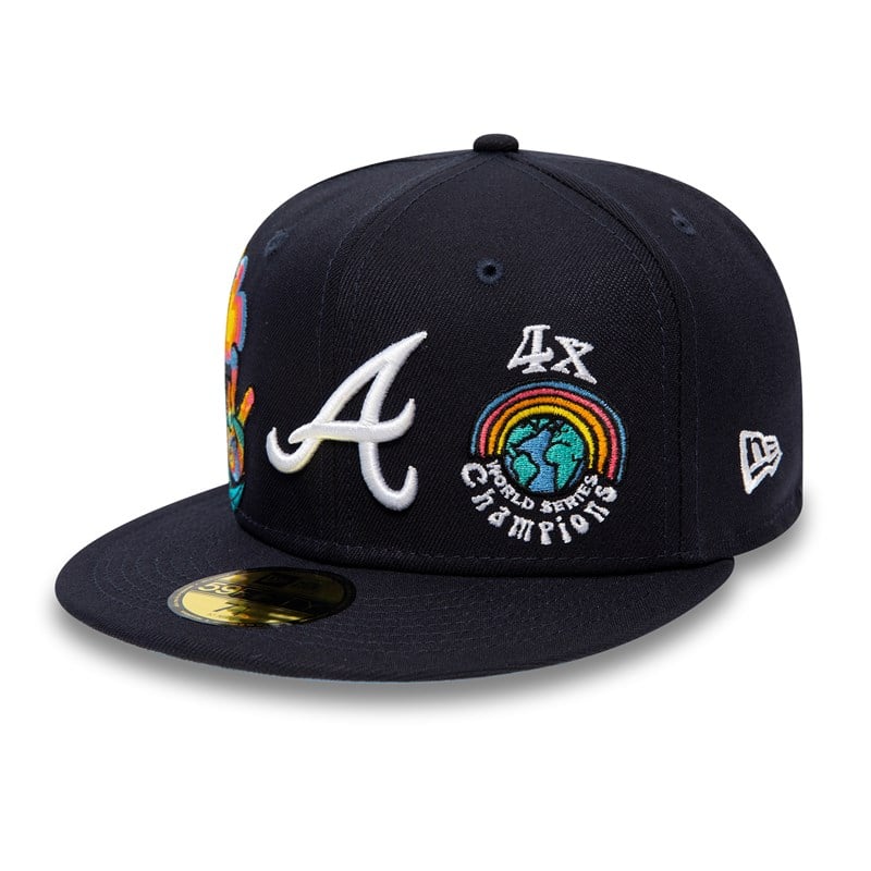 Blue New Era Atlanta Braves Groovy Fitted Cap 59fifty | UPGS27965