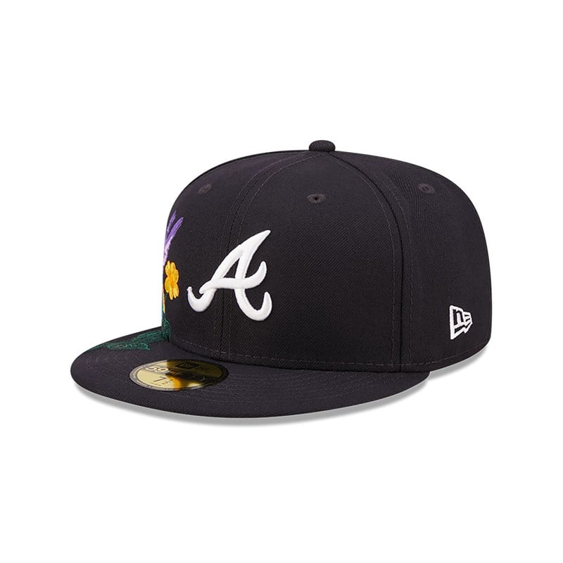 Blue New Era Atlanta Braves MLB Blooming Fitted Cap 59fifty | TACY24107