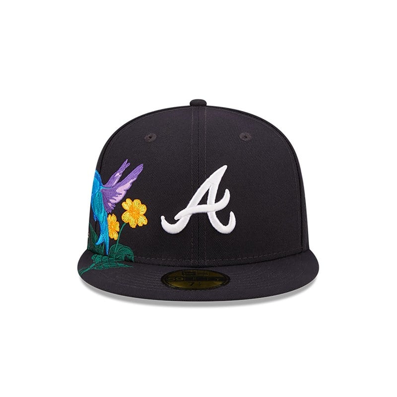 Blue New Era Atlanta Braves MLB Blooming Fitted Cap 59fifty | TACY24107