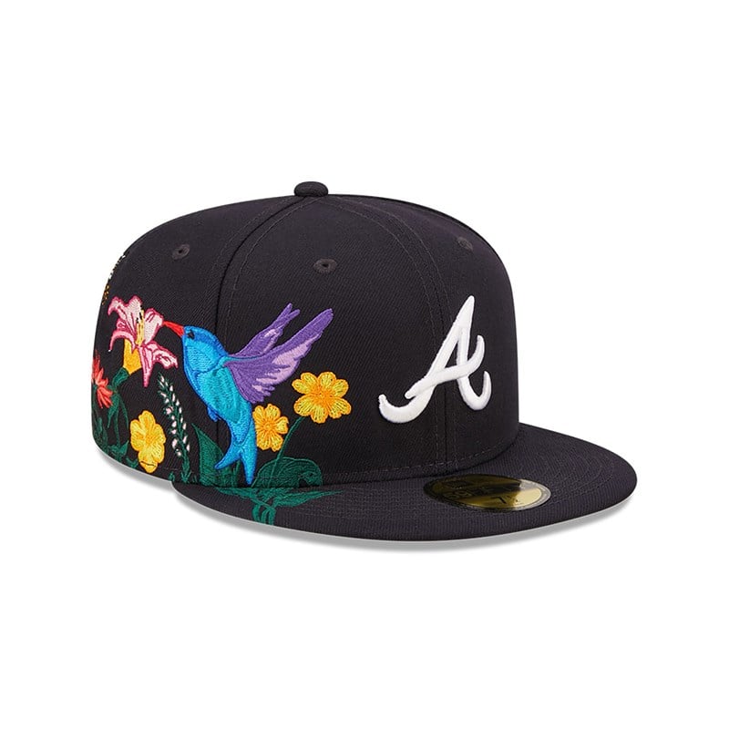 Blue New Era Atlanta Braves MLB Blooming Fitted Cap 59fifty | TACY24107