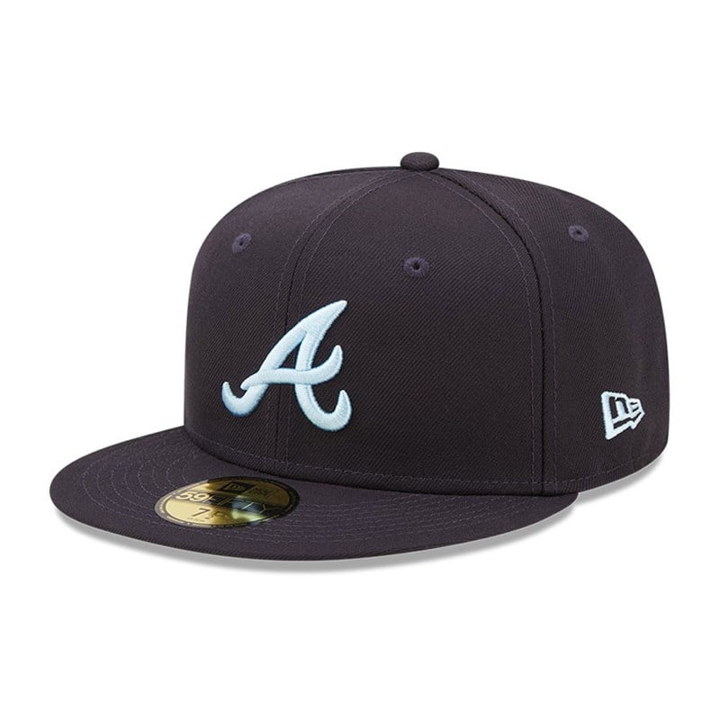 Blue New Era Atlanta Braves MLB Cloud Fitted Cap 59fifty | DEKG92471