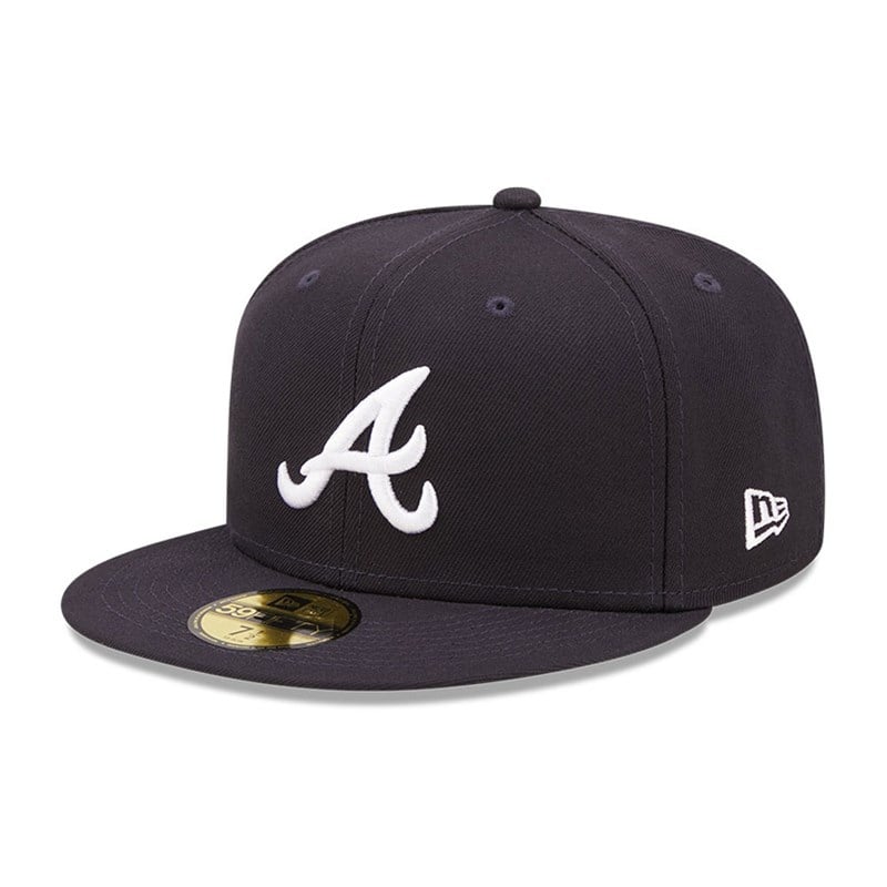 Blue New Era Atlanta Braves MLB Cloud Fitted Cap 59fifty | DNXU79415