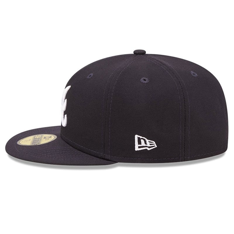 Blue New Era Atlanta Braves MLB Cloud Fitted Cap 59fifty | DNXU79415