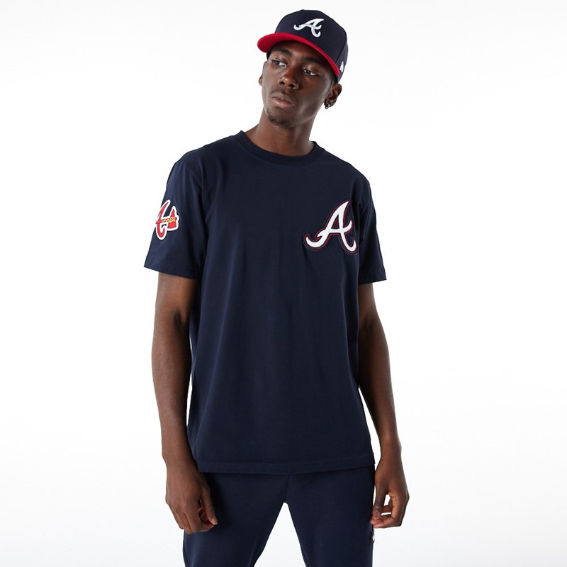 Blue New Era Atlanta Braves MLB Logo Select T-Shirt | TJZI07169