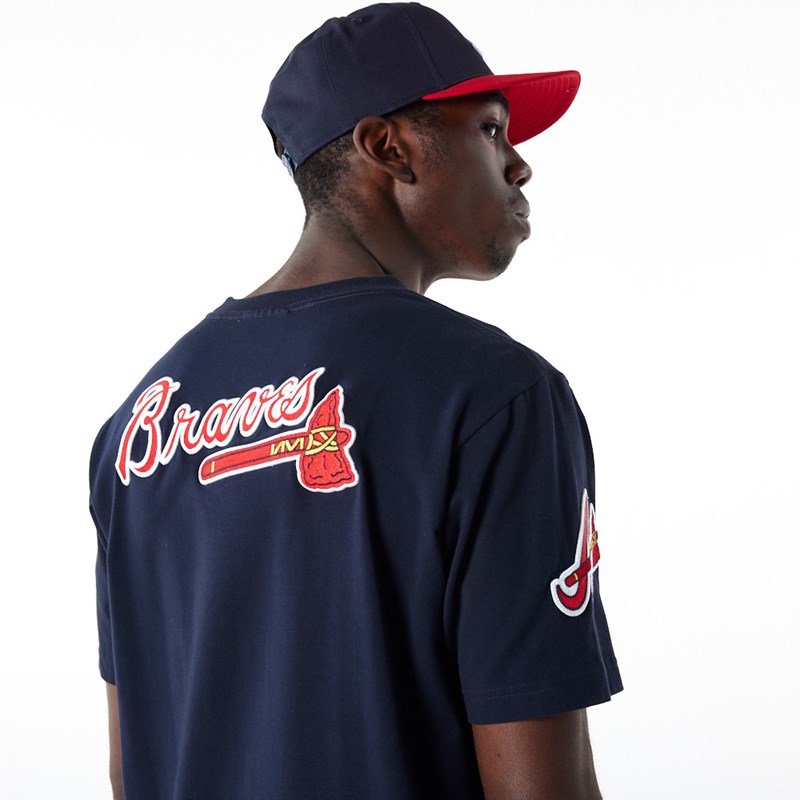 Blue New Era Atlanta Braves MLB Logo Select T-Shirt | TJZI07169