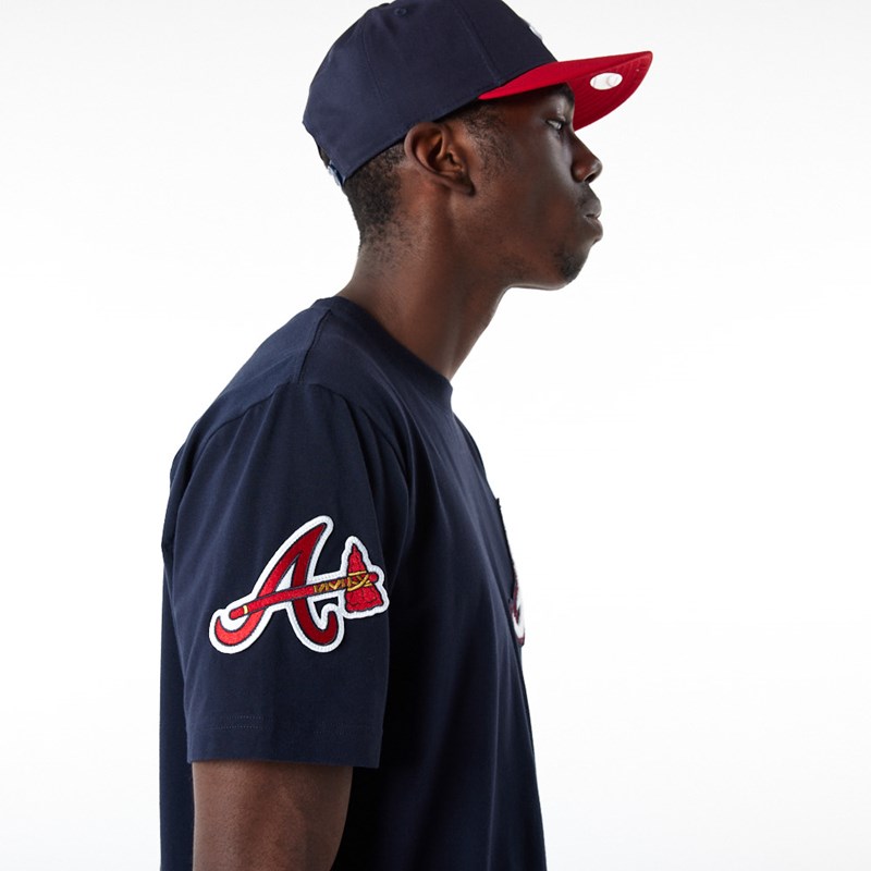 Blue New Era Atlanta Braves MLB Logo Select T-Shirt | TJZI07169