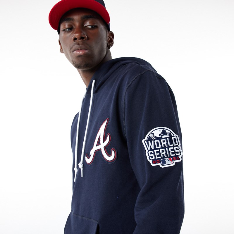 Blue New Era Atlanta Braves MLB Logo Select Hoodie | UQXP37921