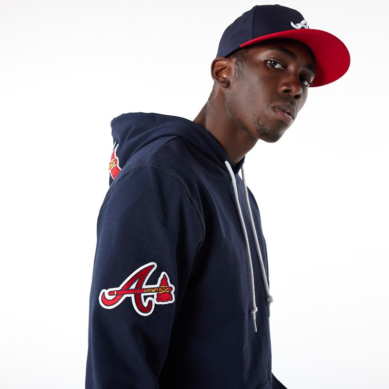 Blue New Era Atlanta Braves MLB Logo Select Hoodie | UQXP37921