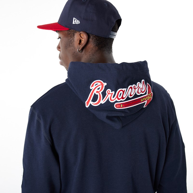 Blue New Era Atlanta Braves MLB Logo Select Hoodie | UQXP37921