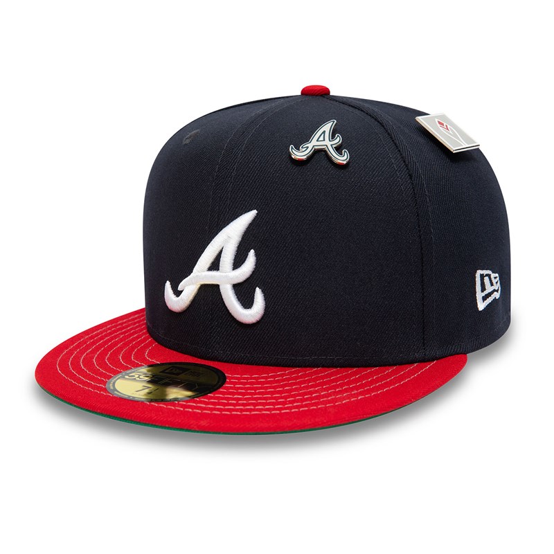 Blue New Era Atlanta Braves MLB Pin Badge Fitted Cap 59fifty | VDAX37891