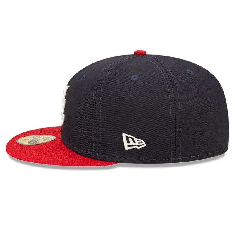 Blue New Era Atlanta Braves MLB Pop Sweat Fitted Cap 59fifty | FKJZ92756