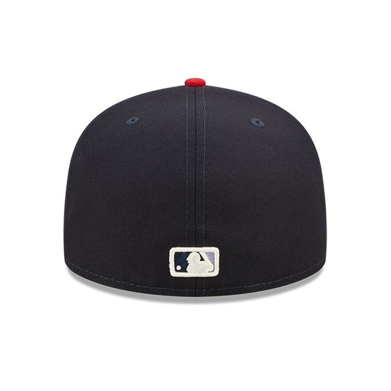 Blue New Era Atlanta Braves MLB Pop Sweat Fitted Cap 59fifty | FKJZ92756