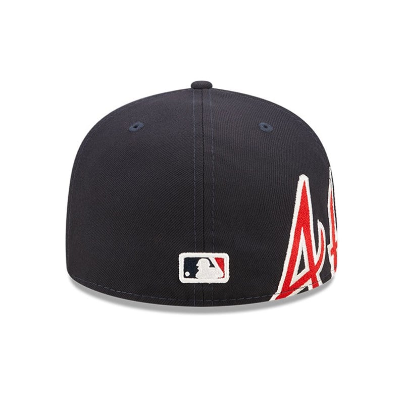 Blue New Era Atlanta Braves MLB Side Split Fitted Cap 59fifty | JIOA56981