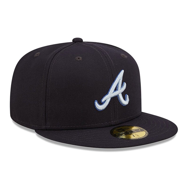 Blue New Era Atlanta Braves Monocamo Fitted Cap 59fifty | DQNF37860