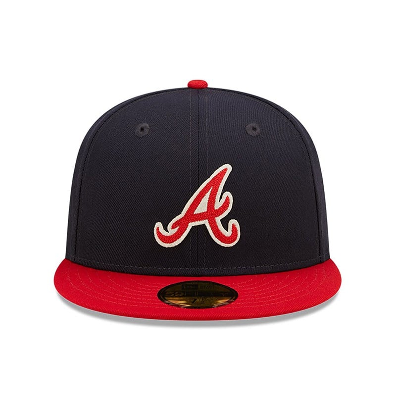 Blue New Era Atlanta Braves Ne Letterman Fitted Cap 59fifty | JEWZ64058