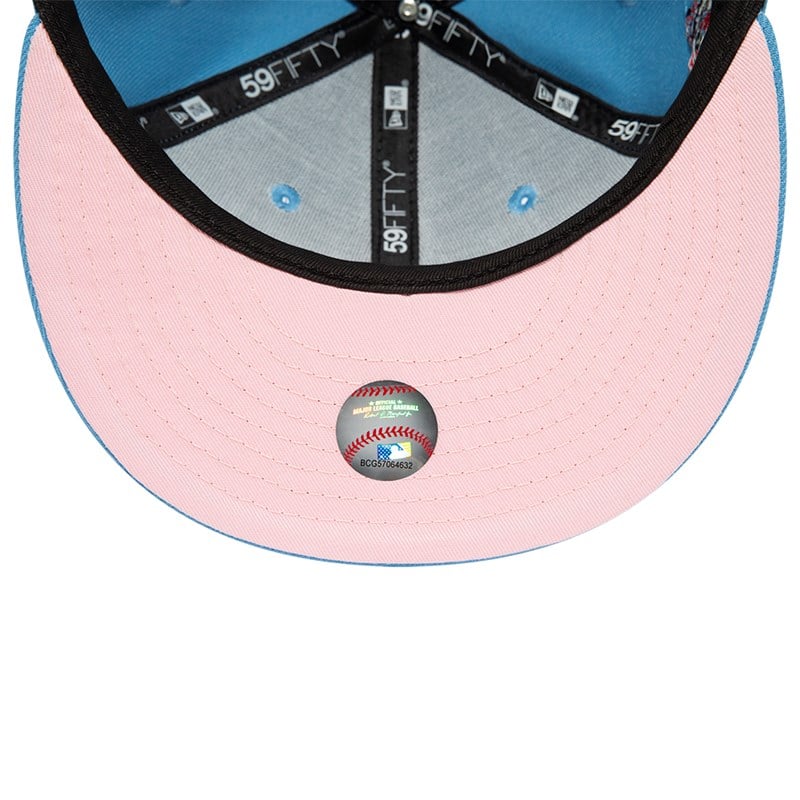 Blue New Era Atlanta Braves Pastel Fitted Cap 59fifty | IUHY14507