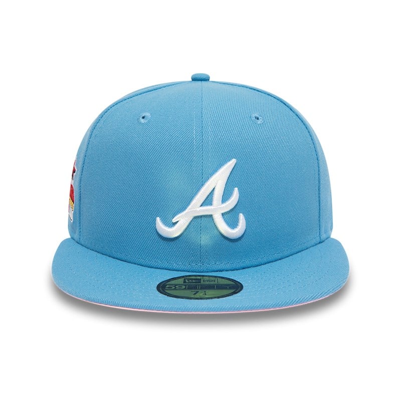 Blue New Era Atlanta Braves Pastel Fitted Cap 59fifty | IUHY14507