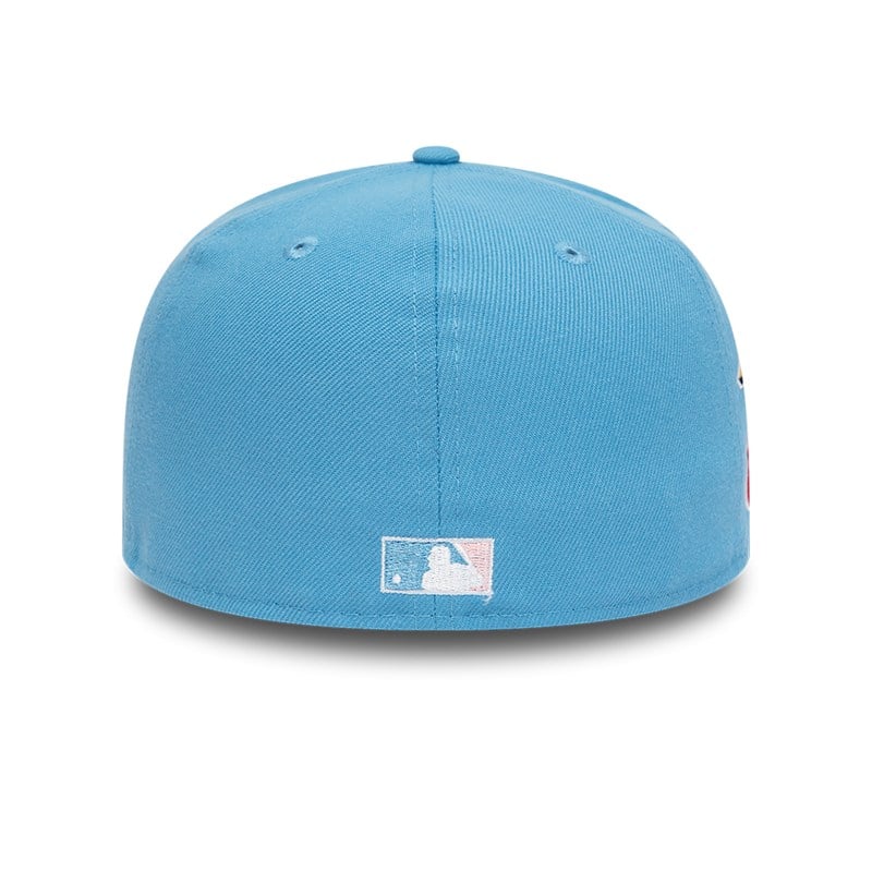 Blue New Era Atlanta Braves Pastel Fitted Cap 59fifty | IUHY14507