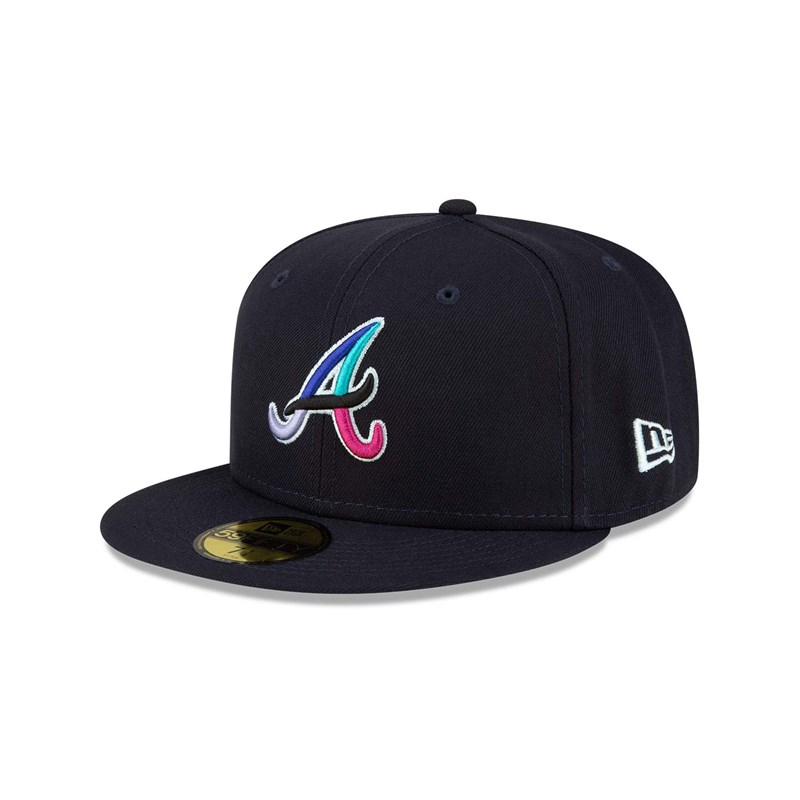 Blue New Era Atlanta Braves Polarlights Fitted Cap 59fifty | UZKD12639