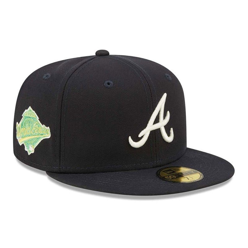 Blue New Era Atlanta Braves Pop Fitted Cap 59fifty | HJNR06295