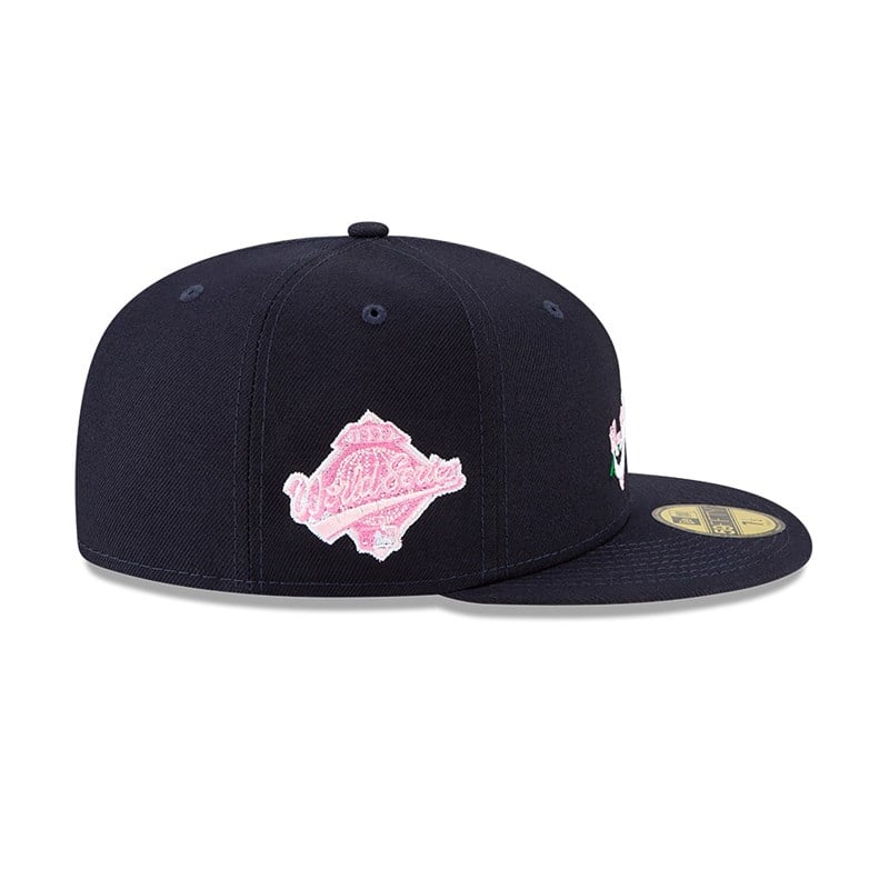 Blue New Era Atlanta Braves Side Patch Bloom Fitted Cap 59fifty | VELM20395