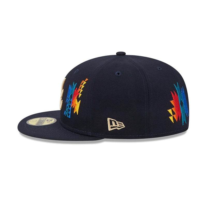 Blue New Era Atlanta Braves Southwestern Fitted Cap 59fifty | RCQT15648