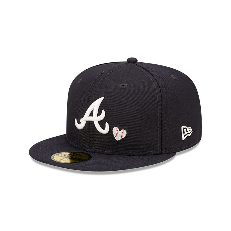 Blue New Era Atlanta Braves Team Heart Fitted Cap 59fifty | GHWV59382