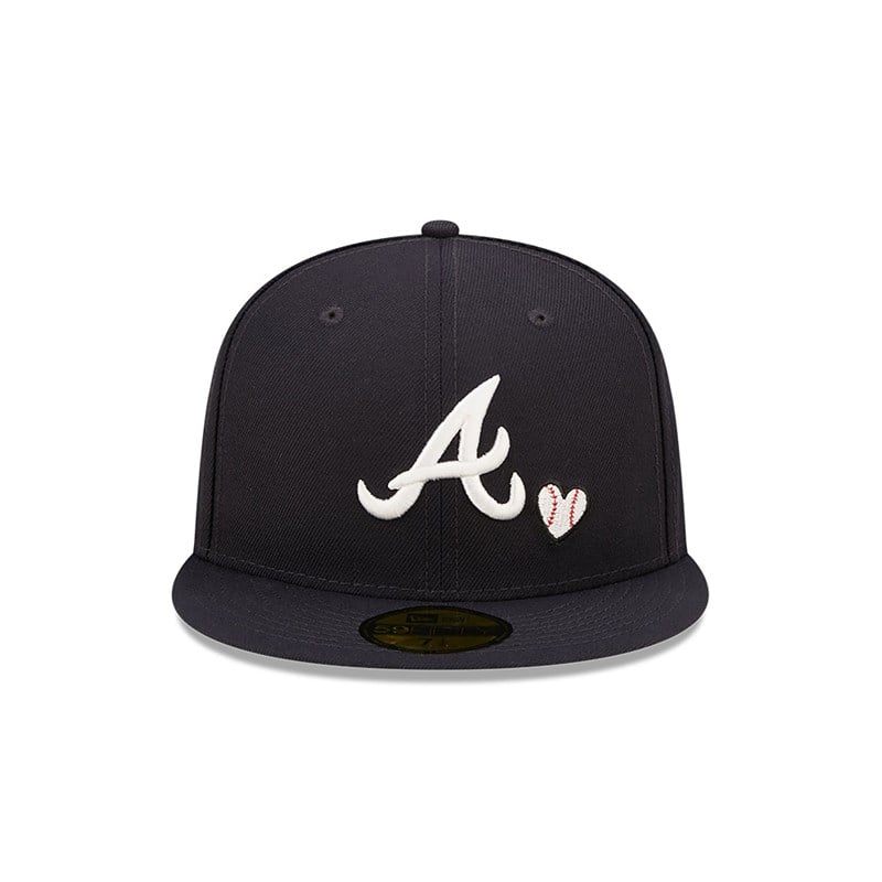 Blue New Era Atlanta Braves Team Heart Fitted Cap 59fifty | GHWV59382