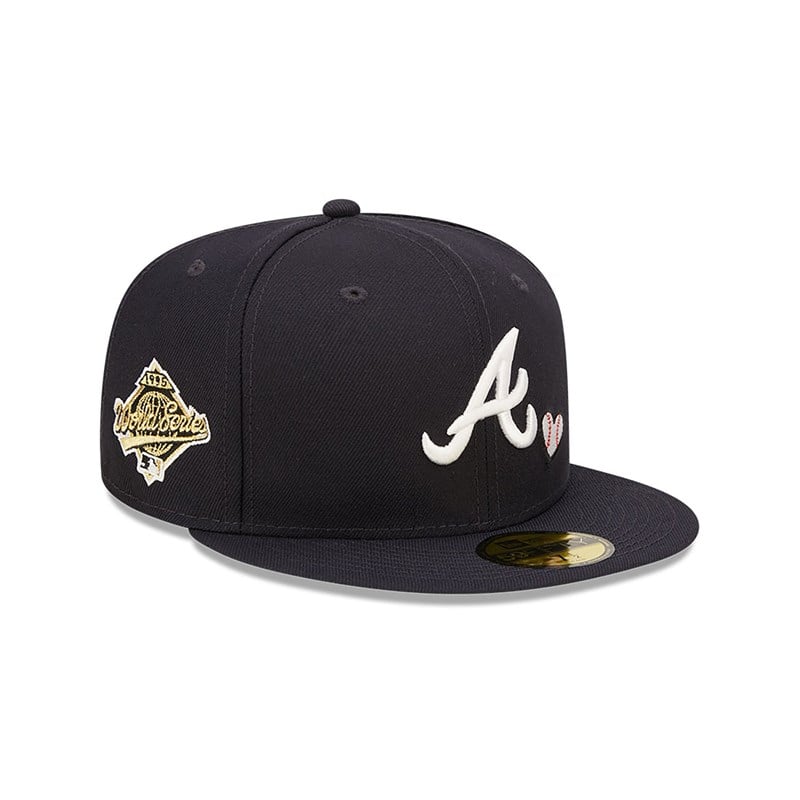 Blue New Era Atlanta Braves Team Heart Fitted Cap 59fifty | GHWV59382