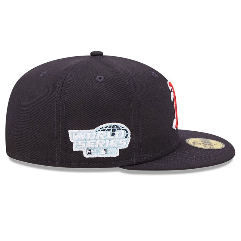 Blue New Era Boston Sox Comic Cloud Fitted Cap 59fifty | AFYT45162