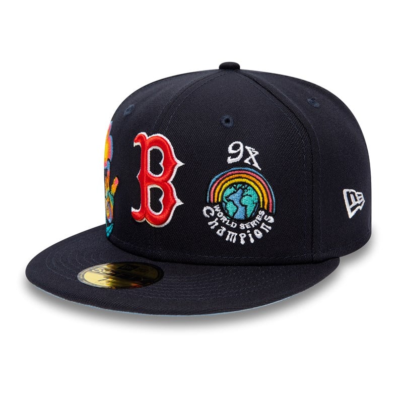 Blue New Era Boston Sox Groovy Fitted Cap 59fifty | YBON74312