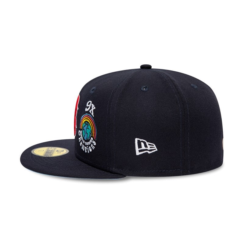 Blue New Era Boston Sox Groovy Fitted Cap 59fifty | YBON74312