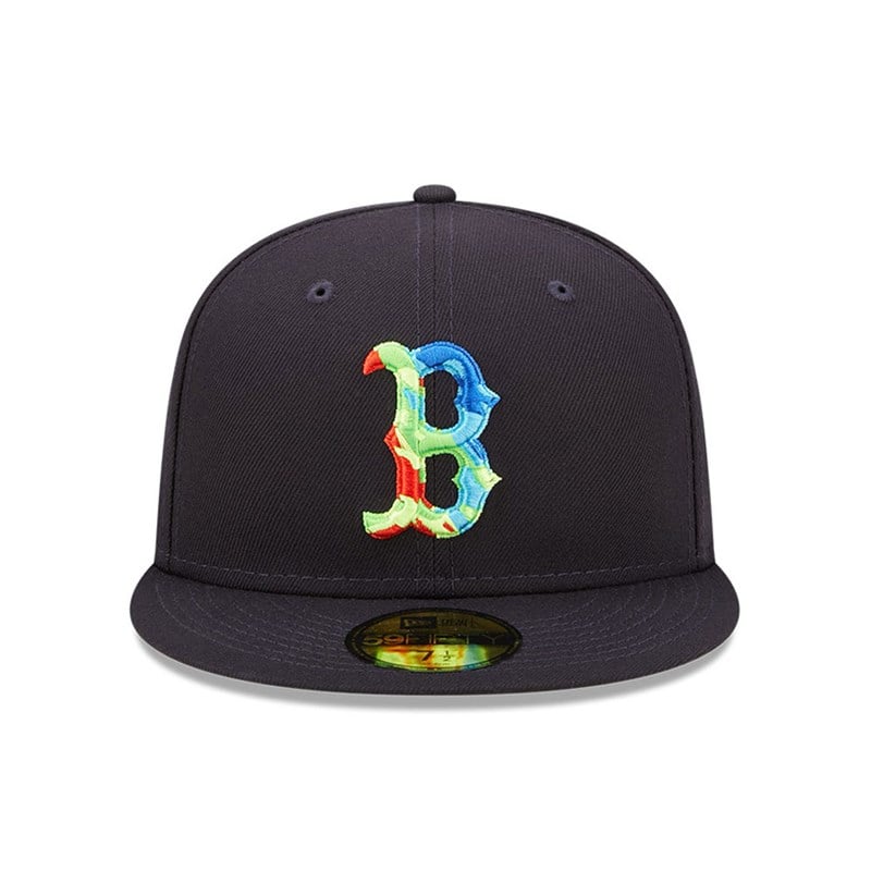 Blue New Era Boston Sox Infrared Fitted Cap 59fifty | IZXY98201