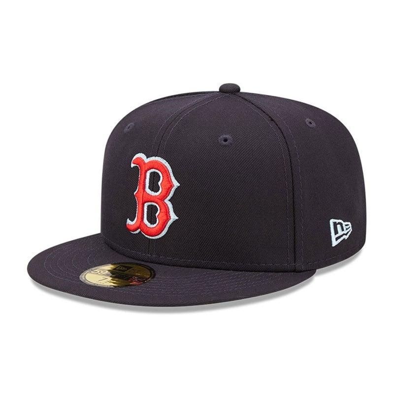 Blue New Era Boston Sox MLB Cloud Fitted Cap 59fifty | UAXR98741