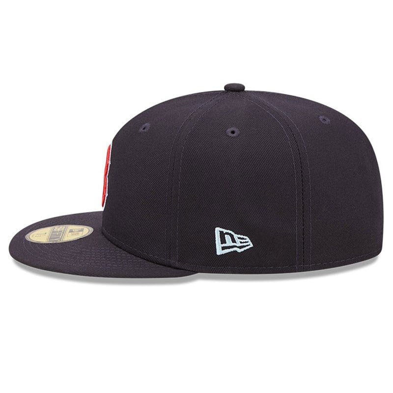 Blue New Era Boston Sox MLB Cloud Fitted Cap 59fifty | UAXR98741