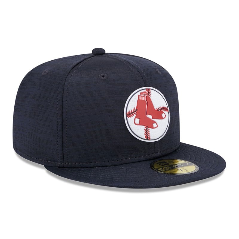 Blue New Era Boston Sox MLB Clubhouse Fitted Cap 59fifty | VMFL76342