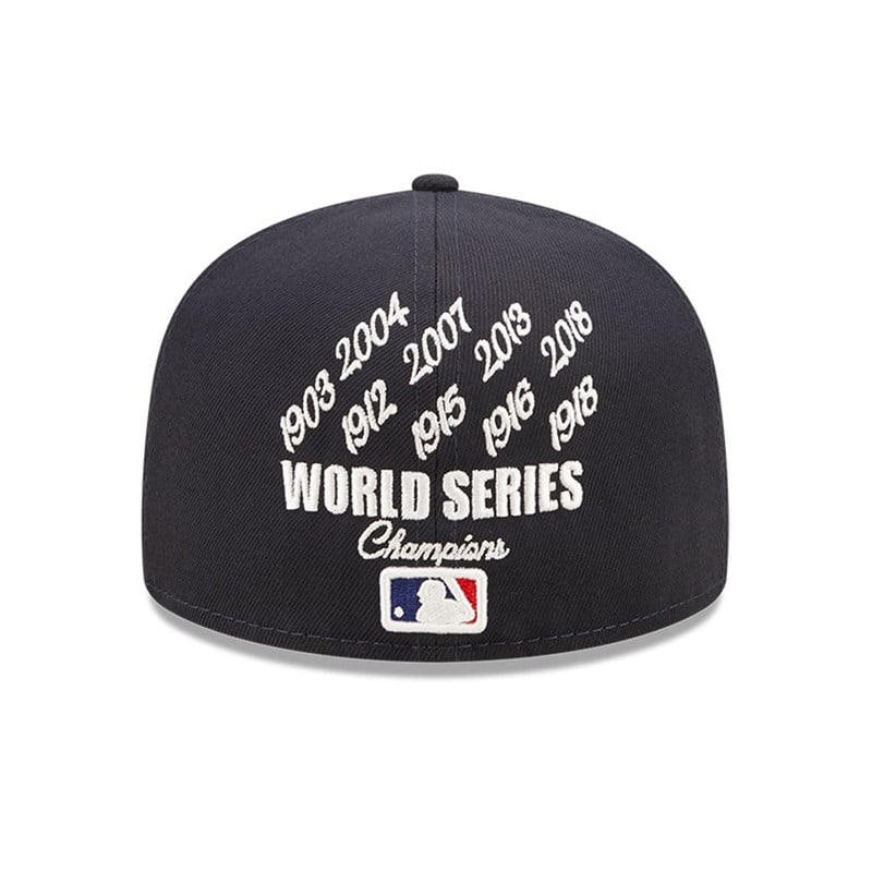 Blue New Era Boston Sox MLB Crown Champs Fitted Cap 59fifty | ADNR60841